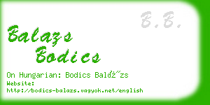 balazs bodics business card